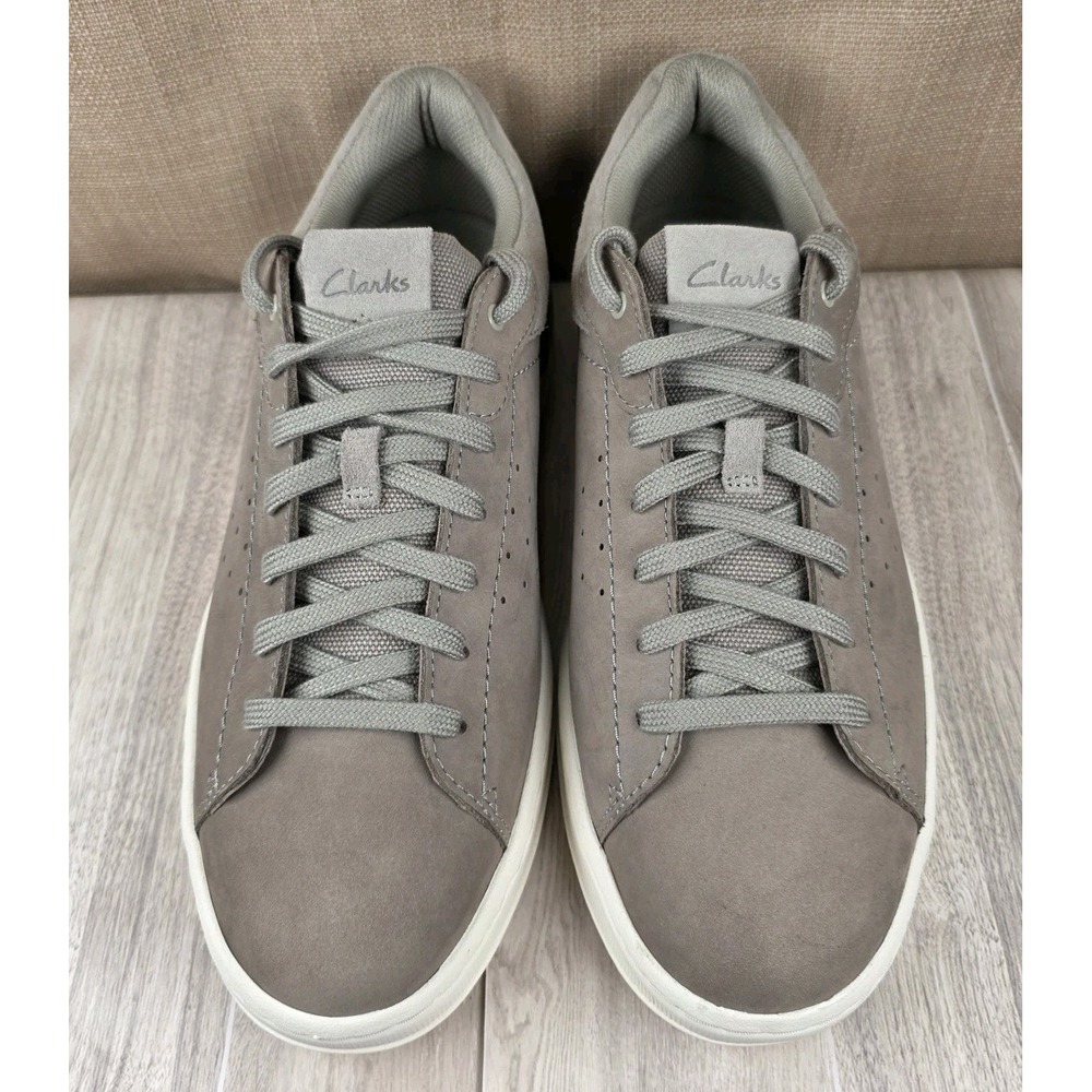 Clarks Courtlite 2 Run Grey Nubuck Suede Leather Sneakers Shoes Mens Size 10M